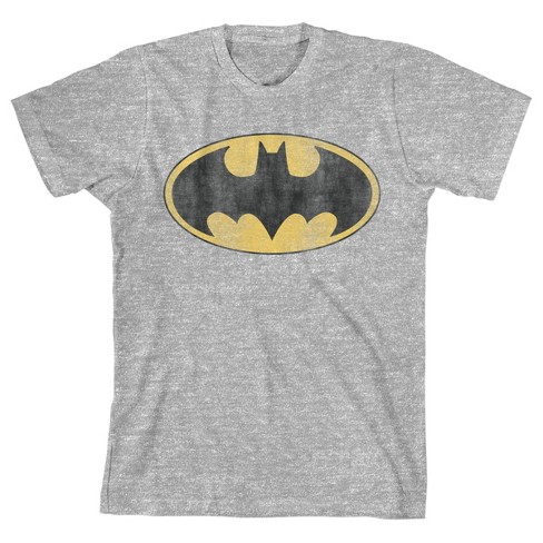 Batman Distressed Bat Logo Youth Athletic Heather Graphic Tee-small ...