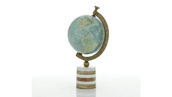 16&#34; x 9&#34; Geographic Globe with Wood and Marble Base Blue/Green - Olivia &#38; May, 2 of 8, play video