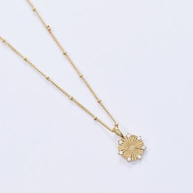Tiny Tags 14K Ion Plated "My Sunshine" Necklace by Alexa Anglin - Gold