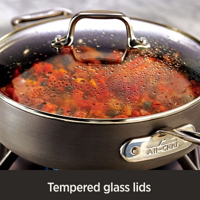 8-Quart Black Aluminum Stock Pot with Lid