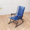 Outdoor Rocking Chairs Set of 2, Folding Rocking Chair Set, 400 lbs. Capacity, Wide Seat, Padded High - 3 of 4