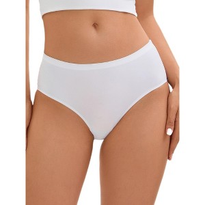Allegra K Women's Unlined Comfortable No Show Elastic Waist Brief - 1 of 4