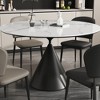 Versatile Dining Table with Marble-Pattern Stone Top & Steel Base - 4 of 4