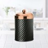 Amici Home Ashby Small Metal Canister - 24 Oz Airtight Food Storage Jar with Hammered Finish & Sealed Lid, Kitchen Counter Organizer - (4" x 6") - 3 of 4