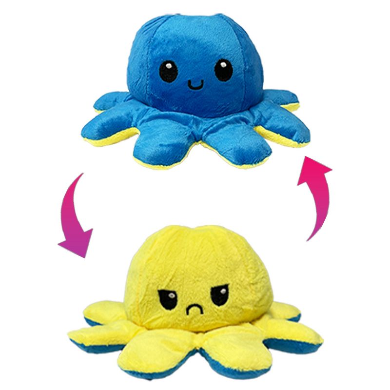 Link Moody Reversible Emotion Octopus Plushie Sad/Happy Express Your Emotions Moody Plush Toy Sensory Fidget Toy for Stress Relief, 3 of 5
