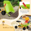 Costzon Kids Ride-on Sand Dumper, Outdoor Sandbox Toy with Ergonomic Handle & 4 Wheels, Heavy-Duty Steel Digging Tool for Ages 3+ (Light Green) - 3 of 4