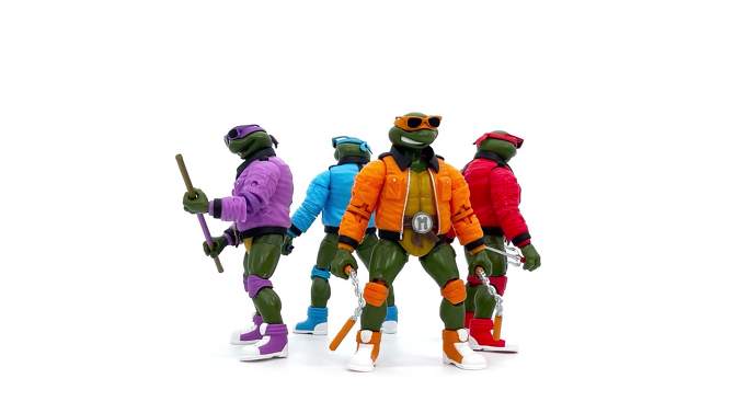 The Loyal Subjects Teenage Mutant Ninja Turtle Michelangelo Street Windbreaker Action Figure, 2 of 8, play video