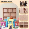 8-Section Wooden Toy Storage Cabinet with 4 Hidden Wheels & 2 Bins -  Bookshelf for Kids - Perfect for Home, School, and Kindergarten Organization - 3 of 4