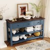 NicBex Retro Console Table for Entryway,Entryway Table with 3 Drawers & 2 Open Shelves,Sofa Table for Living Room,Behind Couch,Hallway - 3 of 4