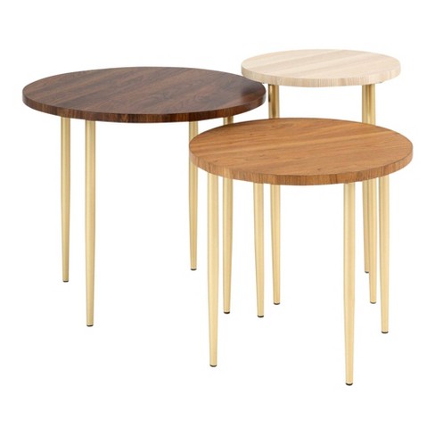 Set Of 3 Round Nesting Coffee Tables Saracina Home Target