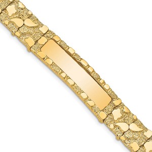 Black Bow Jewelry Men's 14k Yellow Gold 12mm Nugget I.D. Bracelet - 8 Inch - 1 of 4