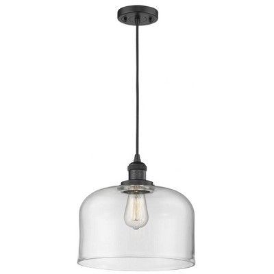 X-Large Bell-1 Light Mini Pendant in Industrial Style-12 Inches Wide by 8 Inches High
