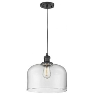 X-Large Bell-1 Light Mini Pendant in Industrial Style-12 Inches Wide by 8 Inches High - 1 of 2