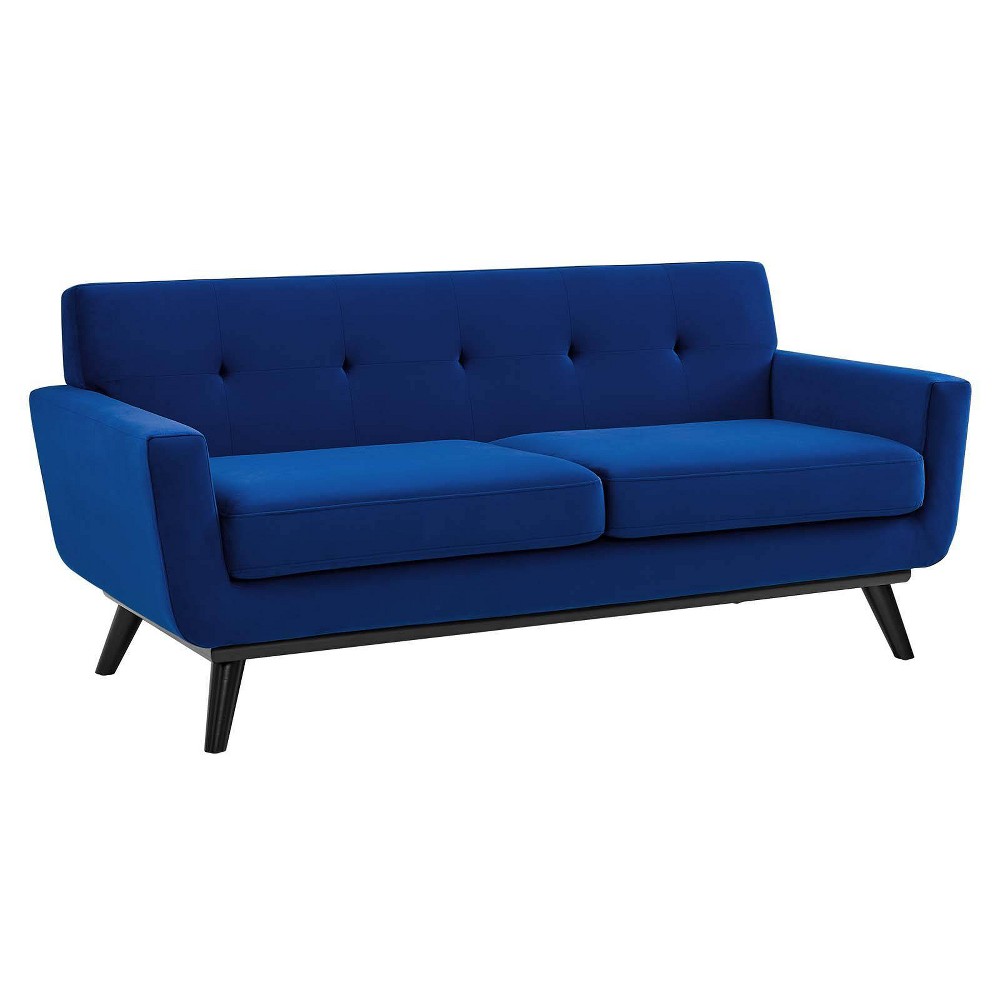 Photos - Sofa Modway Engage Performance Velvet Loveseat Navy  