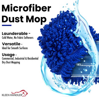 24 Inch Blue Microfiber Dust Mop Head Replacement Pack