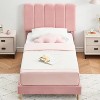 Twin Boucle Upholstered Platform Bed Frame with Wave Headboard, Low-Profile Design, Wooden Slats Support, No Box Spring Needed, Easy Assembly - 4 of 4