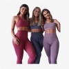 Anna-Kaci Active Women's Seamless Ribbed Workout Set with High Waist Leggings and Racerback Sports Bra - 4 of 4