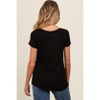 PinkBlush Black Basic V-Neck Short Sleeve Maternity Top - 2 of 3