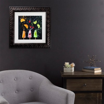 Colorful Popsicle and Fruit Canvas Print with Dark Gold Frame
