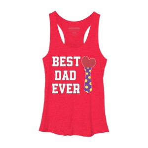Women's Design By Humans Best Dad Ever Heart Tie By sukhendu12 Racerback Tank Top - 1 of 2