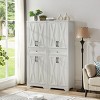 INFURNIC Decorative Storage Cabinets Multi-Functional TV Stand Sideboard with Large Storage for Living Room and Office, White, 23.7"*15"*68" - 3 of 4