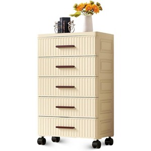 Mobile Angled Storage Cabinet with Wheels - Plastic Drawer Organizer for Bedroom, Living Room, Office - 1 of 4