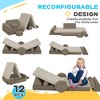 Yinvani 12 Pieces Kids Couch for Playroom Bedroom, Convertible Foam Floor Cushions for Boys and Girls - 4 of 4