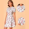 Allegra K Women's Peter Pan Collar Half Placket Vintage Floral Dresses - 2 of 4