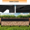 Firewood Rack Outdoor with Waterproof Cove, Heavy Duty Logs Holder for Indoor Fireplace Metal Wood Pile Storage  Organizer Three sections - 4 of 4