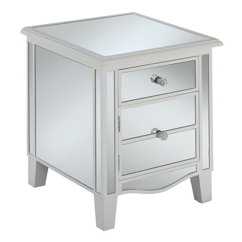 Gold Coast Park Lane Mirrored End Table White Mirror Johar