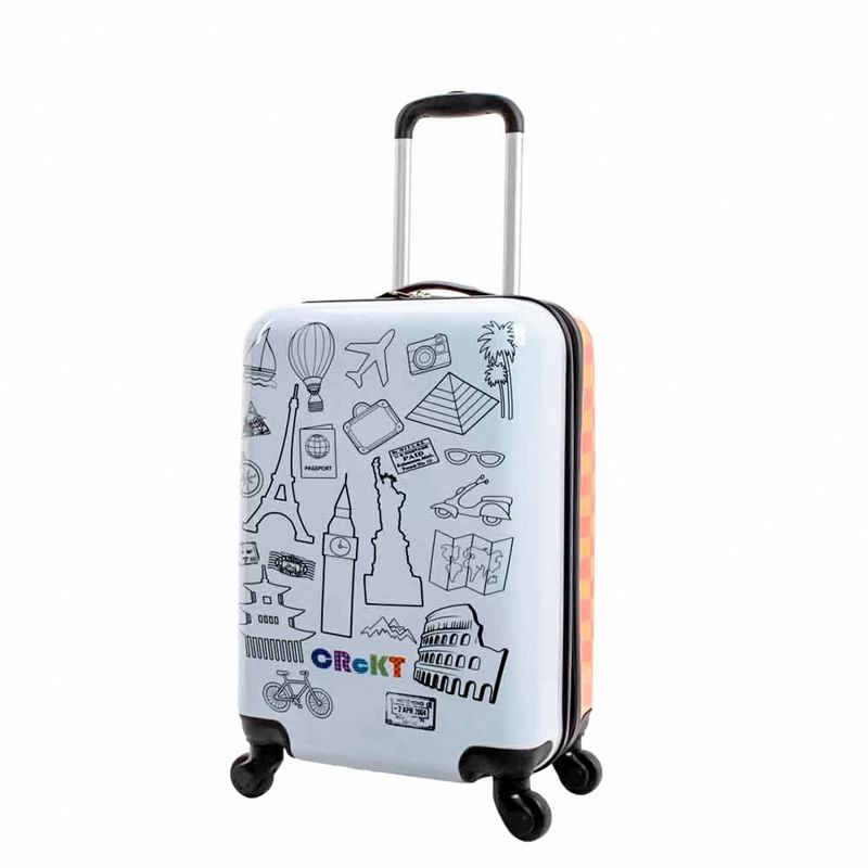 Crckt Kids&#39; Drawable Hardside Carry On Spinner Suitcase - Travel Icons, 3 of 11