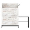 TIRAMISUBEST White Entryway Shoe Cabinet - Large Capacity Shoe Storage Organizer with 16+ Pairs, Farmhouse Style for Hallway & Porch - 2 of 4