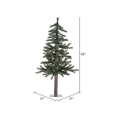 3' Green PVC and Fir Artificial Christmas Tree with Metal Stand