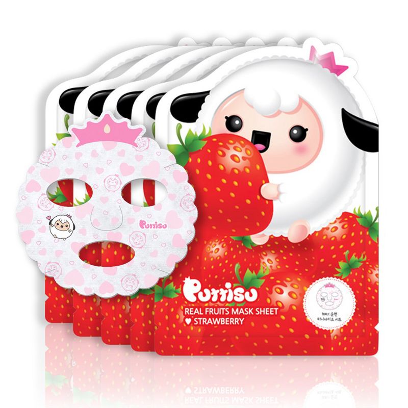 Puttisu Real Fruit Kids Facial Mask Sheets - Strawberry, 1 of 15