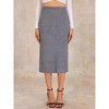 INSPIRE CHIC Women's High Waist Stretchy Rib Knit Slit Hem Pencil Bodycon Sweater Skirt - 3 of 4