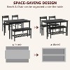 Dining Table and Chairs Set of 4, Kitchen Table and 2 Chairs for 4 with Bench, Modern Metal Frame Dining Room Furniture Set for Small Space - 2 of 4