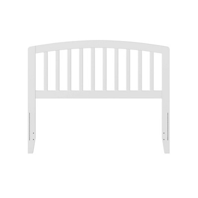 Full Off-White Wood Slatted Headboard with USB Charger