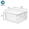 iDesign Stackable Open-Front Bins with Lid, Set of 3, Clear/White - 3 of 4