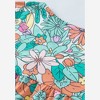Amaryllis Women’s Floral Print V-Neck Short Sleeve Top Loose Fit Gathered Front Flowy Casual Summer Blouse - 4 of 4
