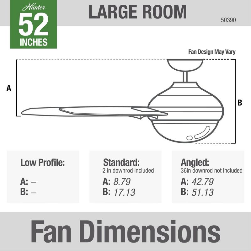 52" Port Royale Damp Rated Ceiling Fan with Remote (Includes LED Light Bulb) - Hunter Fan, 6 of 16