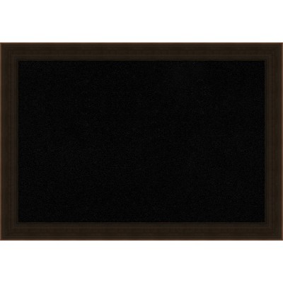 Espresso Brown Wood Framed Black Cork Bulletin Board 23" x 17"