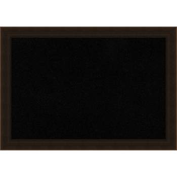 Amanti Art Black Cork Board Wood Framed Espresso Brown Bulletin Board 20 in. x 14 in.