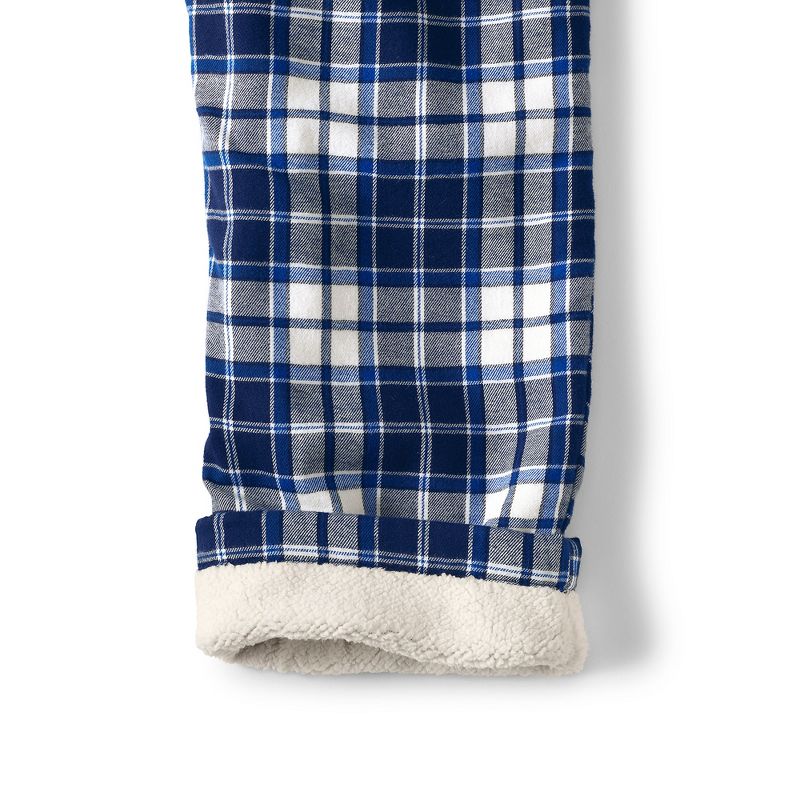 Lands' End Men's High Pile Fleece Lined Flannel Pajama Pants, 4 of 5