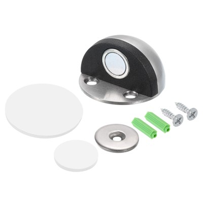 Unique Bargains Stainless Steel Magnetic Door Stops with Self Adhesive and Screws