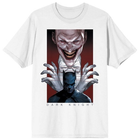 Mens Comic Book Batman & Joker Characters White Graphic Tee Shirt :