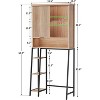 MaseiKar Over The Toilet Storage Cabinet, 68" Tall Modern Storage Cabinet Above Toilet with Sliding Fluted Door & Adjustable Shelf - 3 of 4