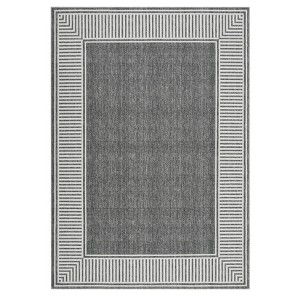 Modern Washable Geometric Bordered Area Rugs, Soft Non Slip Dinning Room Carpet for Bedroom Living Room - 1 of 4