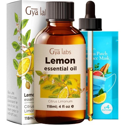 Gya Labs Lemon Essential Oil - 4 Fl Oz - for Hair, Skin, Diffuser, Aromatherapy & DIY Candle Making Scent