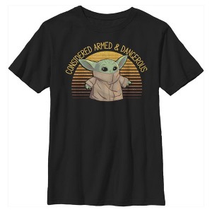 Boy's Star Wars The Mandalorian The Child Considered Armed and Dangerous T-Shirt - 1 of 4