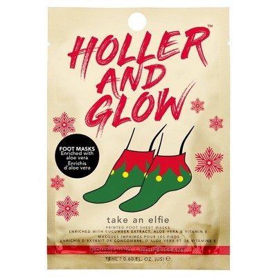 Holler and Glow Take an Elfie Printed Foot Masks Gift Set - 2ct
